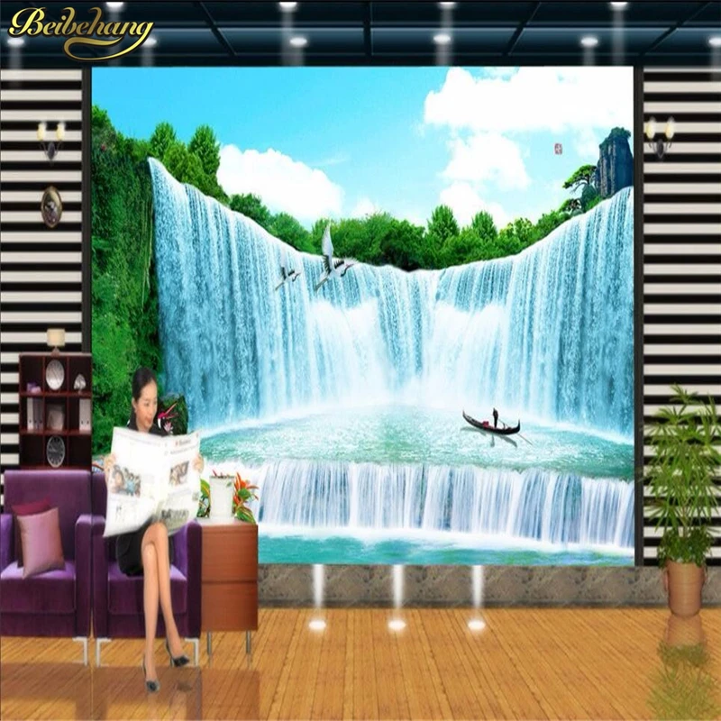 Image Custom photo wallpaper Living TV company office landscape waterfall landscape background large mural 3d wall murals wall paper