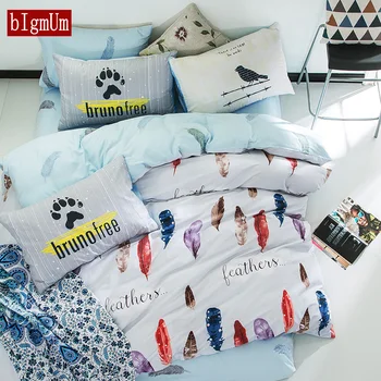 Bedding New Brief Cartoon/Feather Print 4pcs Bedding Set For Kid Living Room Pillowcase Mattress Cover Duvet Cover Bedding Sets
Bedding New Brief Cartoon/Feather Print 4pcs Bedding Set For Kid Living Room Pillowcase Mattress Cover Duvet Cover Bedding Sets