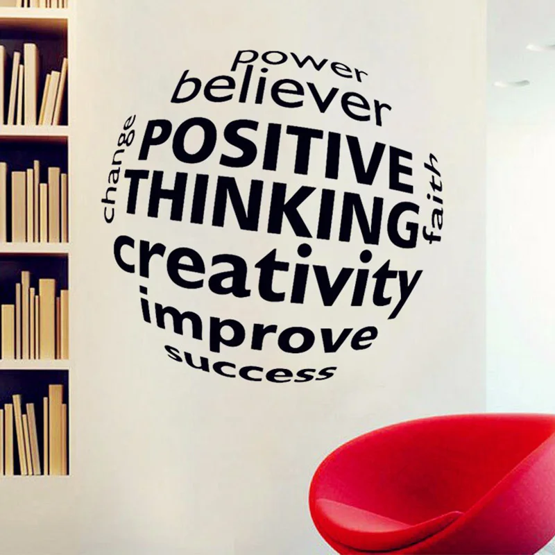 Positive thinking wall sticker 800x8001
