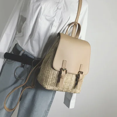 2019 new women's bag contrast color straw small shoulder bag female Korean version of the campus wild backpack travel bag
2019 new women's bag contrast color straw small shoulder bag female Korean version of the campus wild backpack travel bag