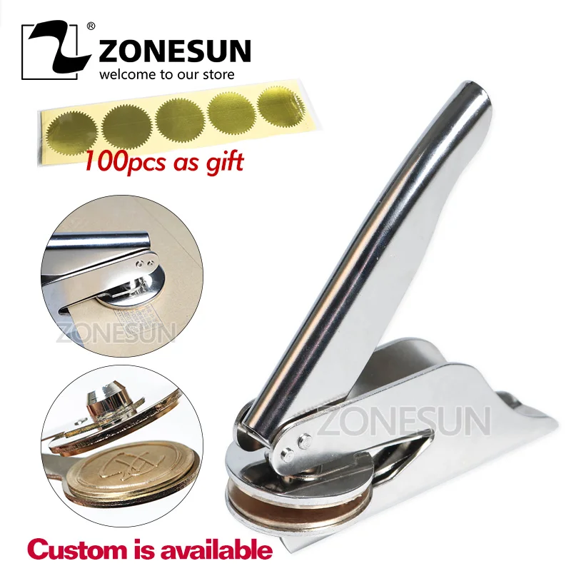 ZONESUN Design Customize Logo Embossed Stamp Stainless Steel Seal for Office Bussiness Unversity Document For Paper Name Card
ZONESUN Design Customize Logo Embossed Stamp Stainless Steel Seal for Office Bussiness Unversity Document For Paper Name Card