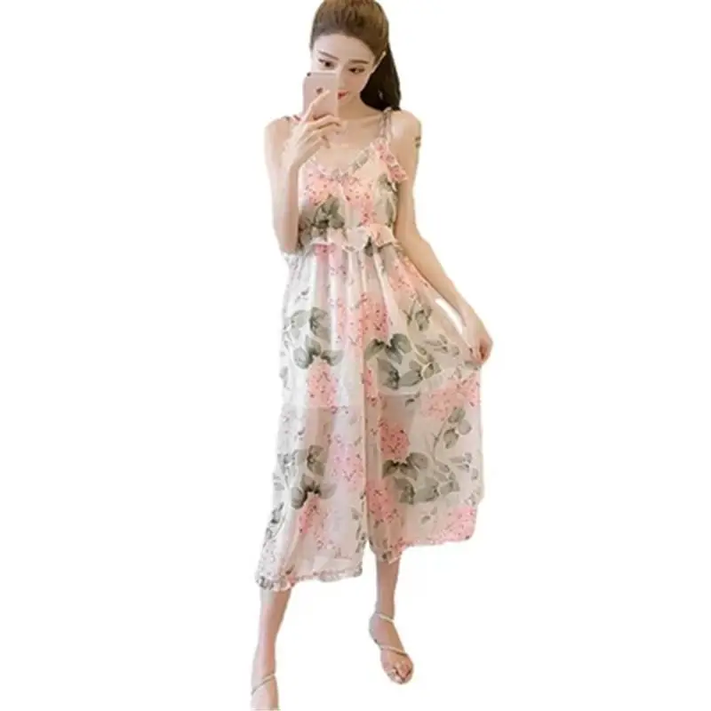 2019 Summer Women Floral Print Spaghetti Strap Chiffon Jumpsuit Female Backless Ruffle Wide Leg Overall Lady Beach Playsuit Z243
2019 Summer Women Floral Print Spaghetti Strap Chiffon Jumpsuit Female Backless Ruffle Wide Leg Overall Lady Beach Playsuit Z243
