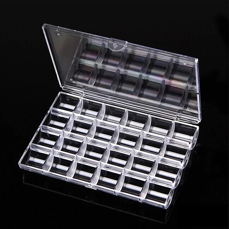 2pcs/lot 24 Grid 18x12x2cm Clear Transparent Box Plastic Cosmetic Nail Art Pill Box Case Portable Storage Container Y2684
2pcs/lot 24 Grid 18x12x2cm Clear Transparent Box Plastic Cosmetic Nail Art Pill Box Case Portable Storage Container Y2684
