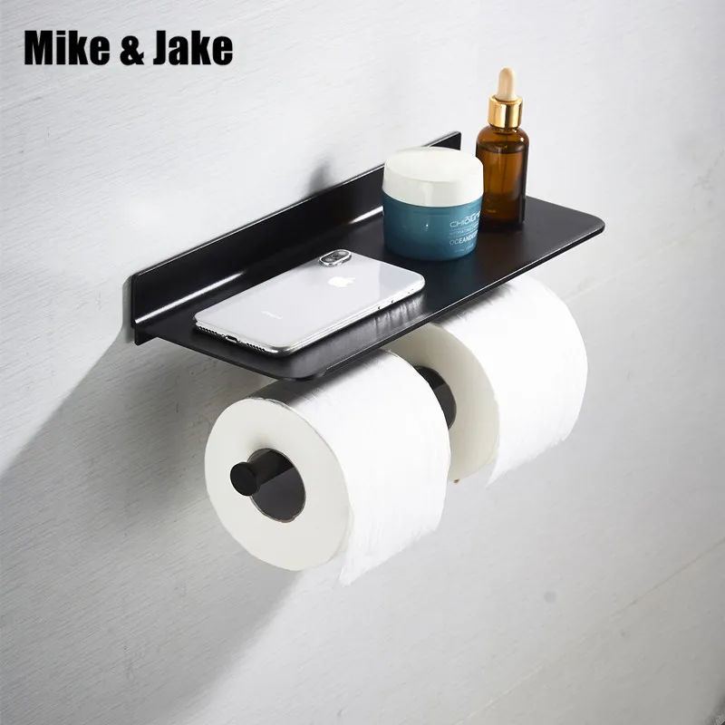 black bathroom double paper holder with phone shelf bathroom paper holder shelf wall paper rack bathroom accessories MH6022
black bathroom double paper holder with phone shelf bathroom paper holder shelf wall paper rack bathroom accessories MH6022