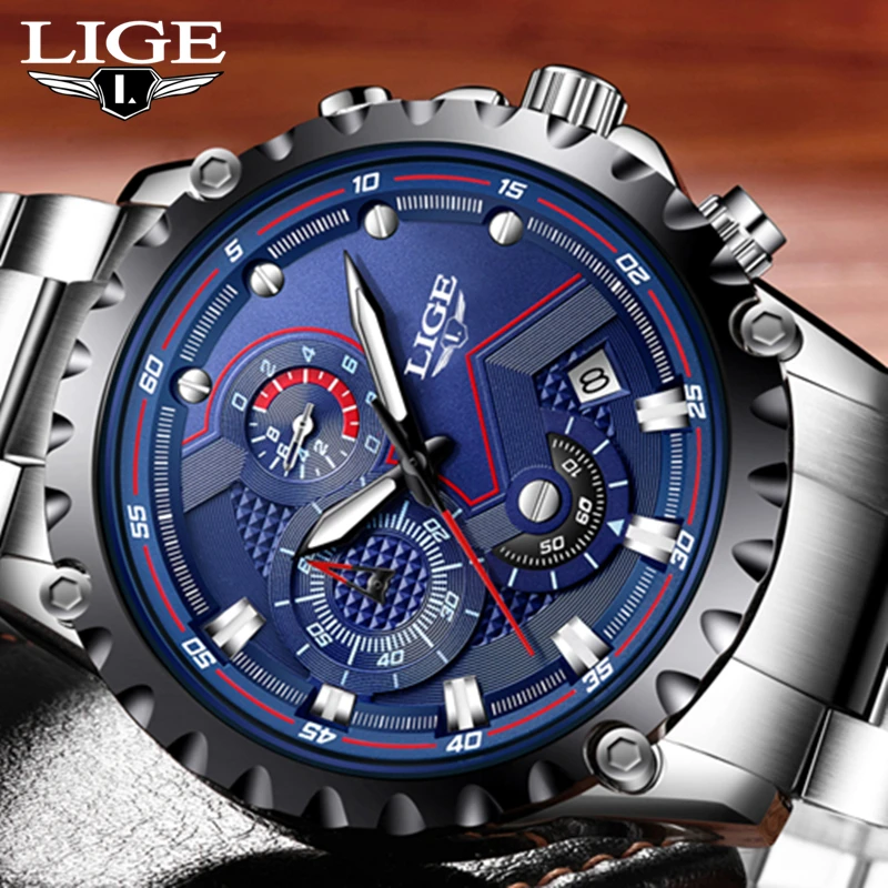LIGE Watch Men Luxury Brand Fashion Quautz Watches Men's Full Steel Multi-function Military Sport Wristwatch Relogio Masculino
LIGE Watch Men Luxury Brand Fashion Quautz Watches Men's Full Steel Multi-function Military Sport Wristwatch Relogio Masculino