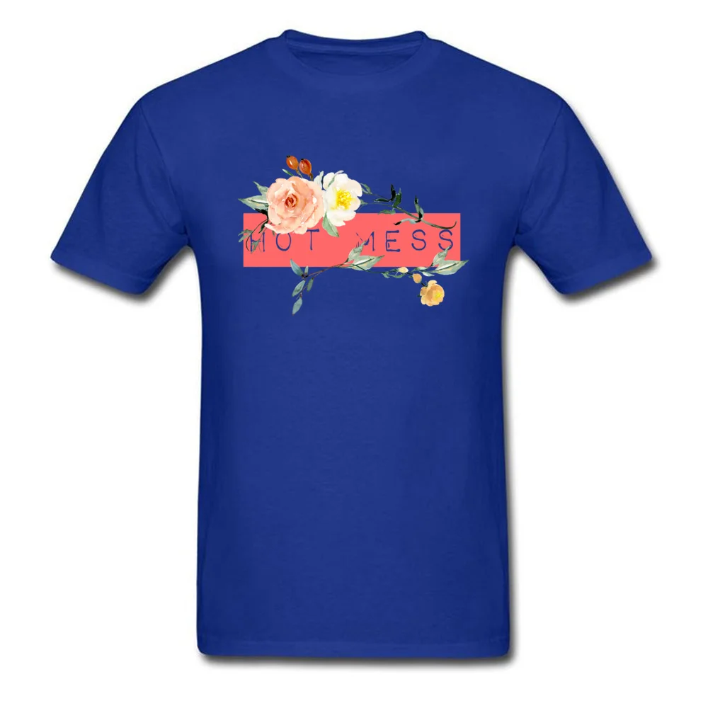 HOT MESS Round Neck Top T-shirts Summer Tops T Shirt Short Sleeve Oversized 100% Cotton Fabric comfortable Tee Shirt Custom Men HOT MESS blue