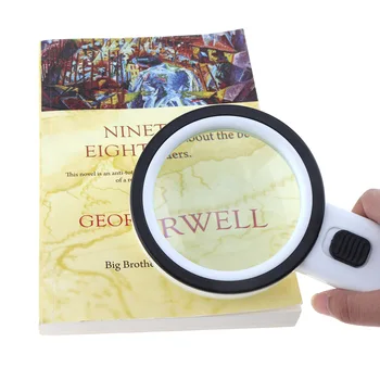 80MM 30X Handheld Magnifier Magnifying Glass Optical Lens Tool Loupe with 12 LED Light for Antique Appreciate / Reading
80MM 30X Handheld Magnifier Magnifying Glass Optical Lens Tool Loupe with 12 LED Light for Antique Appreciate / Reading