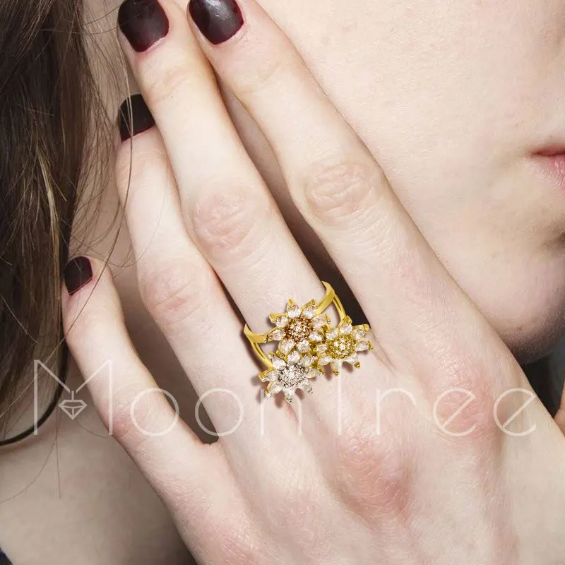 MoonTree Luxury Three Flower Luxury Full Cubic Zirconia Women Engagement 3 Tone Dubai Bridal Finger Rings Jewelry Addiction
MoonTree Luxury Three Flower Luxury Full Cubic Zirconia Women Engagement 3 Tone Dubai Bridal Finger Rings Jewelry Addiction