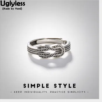 Uglyless 100% Real Solid 925 Sterling Silver Handmade Twist Open Finger Rings for Women Simple Fashion Thai Silver Fine Jewelry
Uglyless 100% Real Solid 925 Sterling Silver Handmade Twist Open Finger Rings for Women Simple Fashion Thai Silver Fine Jewelry