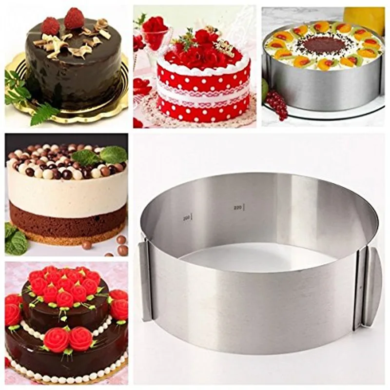 16-30cm Retractable Stainless Steel Circle Mousse Ring Baking Tool Set Cake Mould Mold Adjustable Bakeware Kitchen Accessories
16-30cm Retractable Stainless Steel Circle Mousse Ring Baking Tool Set Cake Mould Mold Adjustable Bakeware Kitchen Accessories