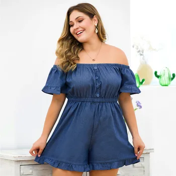 Plus sizes European and American women's jeans fashion jumpsuits ladies 4XL jeans short pants 136
Plus sizes European and American women's jeans fashion jumpsuits ladies 4XL jeans short pants 136
