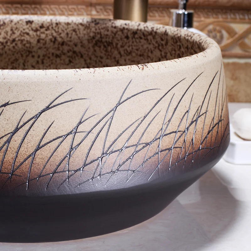 Europe style chinese wash basin Jingdezhen Art Counter Top ceramic basin sink countertop washbasins (9)