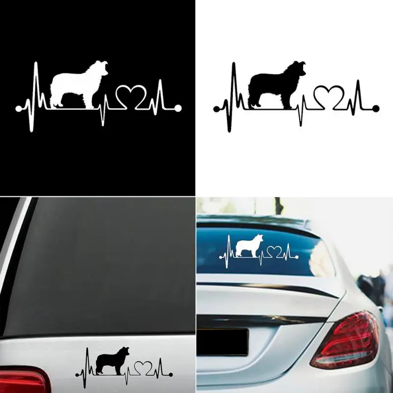 19*8.3CM Border Collie Dog Heartbeat Decal Stickers Car Cover Scratches Decorative Accessories 19*8.3CM Border Collie Dog Heartbeat Decal Stickers Car Cover Scratches Decorative Accessories