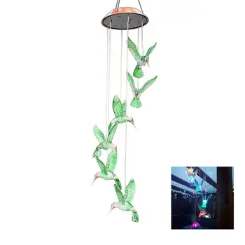 BESTOYARD Color-Changing LED Solar Wind Chime LED Changing Light Color Waterproof Six Hummingbird Wind Chimes for Garden Decor
BESTOYARD Color-Changing LED Solar Wind Chime LED Changing Light Color Waterproof Six Hummingbird Wind Chimes for Garden Decor