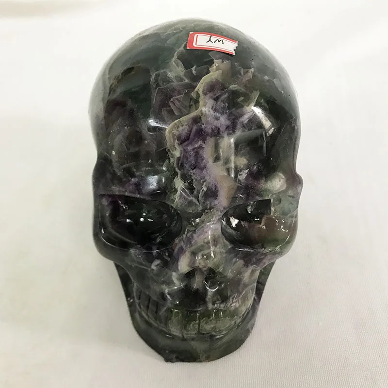 2.43kg Natural hand carved Colored fluorite rock quartz crystal skull for decoration .WY
2.43kg Natural hand carved Colored fluorite rock quartz crystal skull for decoration .WY