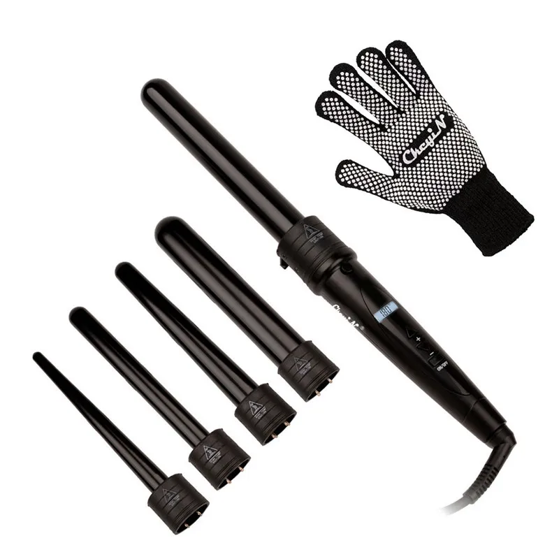LCD 5 in 1 Temperature Adjustment Hair Curler Professional Hair Curl Irons Curling Wand Roller Beauty Styling Tools 9MM 32MM
LCD 5 in 1 Temperature Adjustment Hair Curler Professional Hair Curl Irons Curling Wand Roller Beauty Styling Tools 9MM 32MM