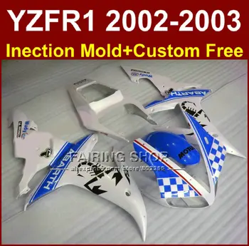 Blue white ABARTH fairing set for YAMAHA YZF R1 2002 2003 fairings yzf r1 02 03 YZF1000 02 03 body repair parts
Blue white ABARTH fairing set for YAMAHA YZF R1 2002 2003 fairings yzf r1 02 03 YZF1000 02 03 body repair parts