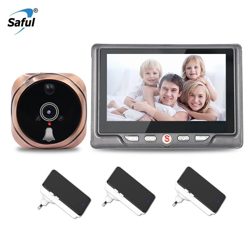 Saful 4.3 Inch Digital Door Peephole Viewer Wireless Motion Detect Video Recording Door Video Home Bell Cam Camera
Saful 4.3 Inch Digital Door Peephole Viewer Wireless Motion Detect Video Recording Door Video Home Bell Cam Camera