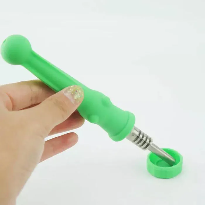 Mini Silicone Pipes Silicone Nectar Collector with GR2 Titanium Nail 14.5mm Joints Mini Oil Rig Concentrate Honey Dab Straw
Mini Silicone Pipes Silicone Nectar Collector with GR2 Titanium Nail 14.5mm Joints Mini Oil Rig Concentrate Honey Dab Straw