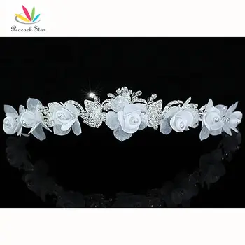 Peacock Star Bridesmaid Bridal Wedding Party Quality Handmade White Flower Fabric Satin Crystals Tiara CT1469
Peacock Star Bridesmaid Bridal Wedding Party Quality Handmade White Flower Fabric Satin Crystals Tiara CT1469