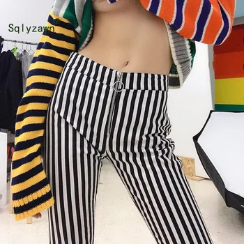 Cotton 2019 Striped Pants Sweatpants Women Summer High Waist Front Zipper Trousers Casual Comfortable Elastic Pants Joggers
Cotton 2019 Striped Pants Sweatpants Women Summer High Waist Front Zipper Trousers Casual Comfortable Elastic Pants Joggers