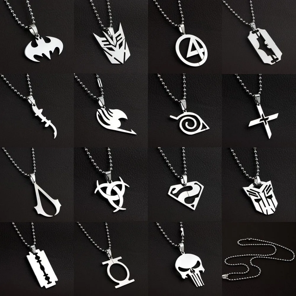 Anime Movie Stainless Steel Jewelry Super Heroes Batman Lighting Captain American World of Warcraft Horde Resident Evil Necklace
Anime Movie Stainless Steel Jewelry Super Heroes Batman Lighting Captain American World of Warcraft Horde Resident Evil Necklace
