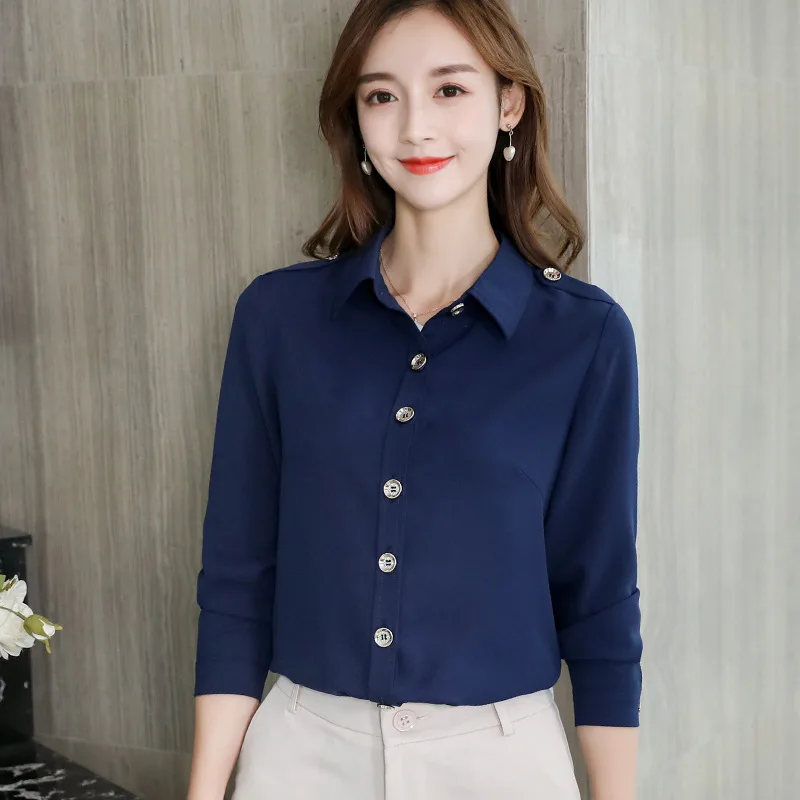 2019 Spring Summer Blouses New Korean Fashion Casual Bottoming Women Top Shirt Chiffon Slim Was Thin Wild Women's Clothing White
2019 Spring Summer Blouses New Korean Fashion Casual Bottoming Women Top Shirt Chiffon Slim Was Thin Wild Women's Clothing White