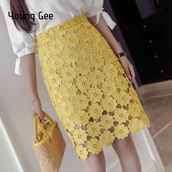 Young Gee Women High Waist Pencil Skirts 2019 Spring Summer Crochet Hollow Our Floral Lace Elegant Tube Office Lady Skirt saias
Young Gee Women High Waist Pencil Skirts 2019 Spring Summer Crochet Hollow Our Floral Lace Elegant Tube Office Lady Skirt saias