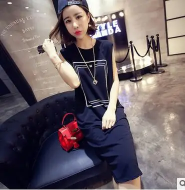 MLXSLKY Spring and summer new Korean large size sleeveless loose long - section printed square box t - shirt vest dress
MLXSLKY Spring and summer new Korean large size sleeveless loose long - section printed square box t - shirt vest dress