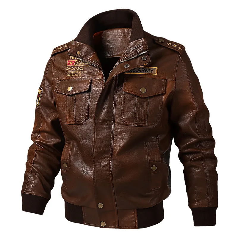 New Fashion Large Size M-5XL 2019 casual Military uniform style Men's embroidered leather jacket Baseball Motorcycle coat
New Fashion Large Size M-5XL 2019 casual Military uniform style Men's embroidered leather jacket Baseball Motorcycle coat