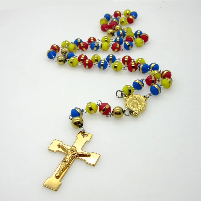 New 2019 Punk Men's Rosary Necklaces Pendants Jewelry Multicolor Charms Stainless Steel Jesus Cross Necklace For Women And Men
New 2019 Punk Men's Rosary Necklaces Pendants Jewelry Multicolor Charms Stainless Steel Jesus Cross Necklace For Women And Men