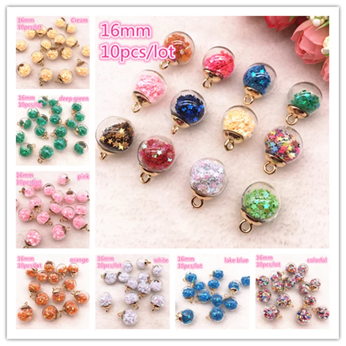 New 10pcs 16mm Colorful Transparent Ball Glass Star Charms Pendant Find Hair Accessories Jewelry Charms Earring
New 10pcs 16mm Colorful Transparent Ball Glass Star Charms Pendant Find Hair Accessories Jewelry Charms Earring