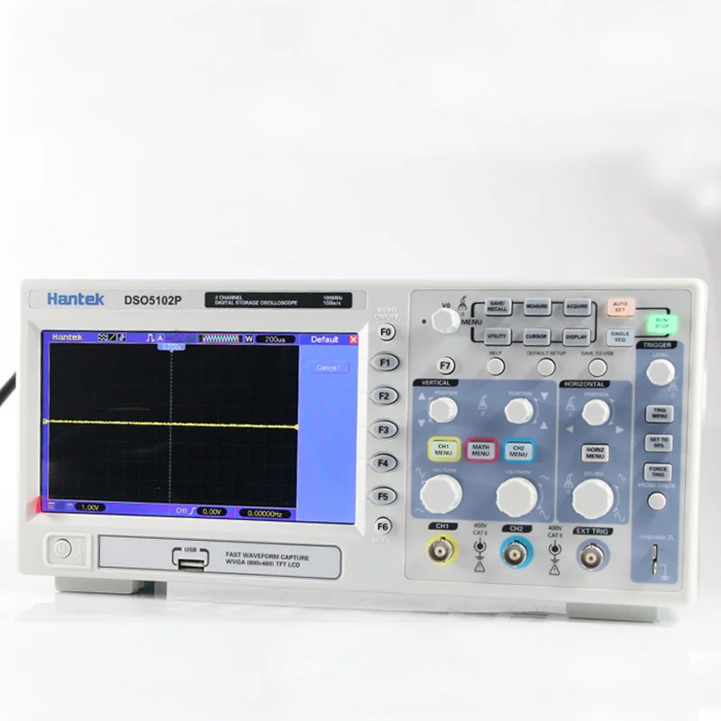 Hantek DSO5102P Digital Oscilloscope 100MHz 2Channels 1GS/s 7'' TFT LCD 800x480 Record Length 24K USB AC110-220V
Hantek DSO5102P Digital Oscilloscope 100MHz 2Channels 1GS/s 7'' TFT LCD 800x480 Record Length 24K USB AC110-220V