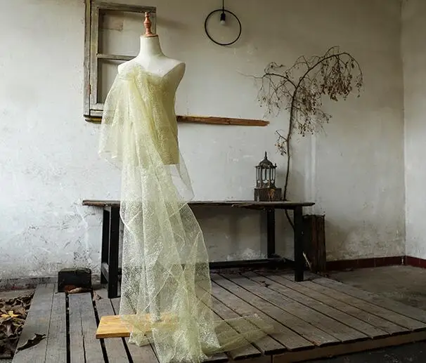 Gold silk irregular hollow mesh female dress polyester fabric / wedding lace dress perspective wedding fashion thin fabric A020
Gold silk irregular hollow mesh female dress polyester fabric / wedding lace dress perspective wedding fashion thin fabric A020