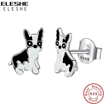 ELESHE Christmas Gift Real 925 Sterling Silver Black Enamel Cute Animal Dog Small Stud Earrings For Women Child Fashion Jewelry
ELESHE Christmas Gift Real 925 Sterling Silver Black Enamel Cute Animal Dog Small Stud Earrings For Women Child Fashion Jewelry
