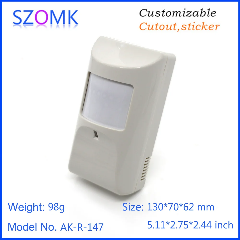 szomk new PIR motion plastic enclosure for electronics plastic junction housing with bracket plastic instrument housing PIR sensor casing (8)
