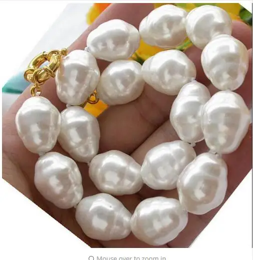 Genuine Stunning jewelry 15-17MM White Baroque Natural SOUTH SEA SHELL PEARL NECKLACE Beads 925 wedding Women GiftWomen Party,
Genuine Stunning jewelry 15-17MM White Baroque Natural SOUTH SEA SHELL PEARL NECKLACE Beads 925 wedding Women GiftWomen Party,