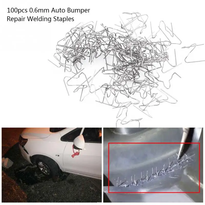 100pcs/pack Car Bumper Repair Pre Cut Welding Staples Repair Tool Kit 0.6mm 3 Types Available
100pcs/pack Car Bumper Repair Pre Cut Welding Staples Repair Tool Kit 0.6mm 3 Types Available