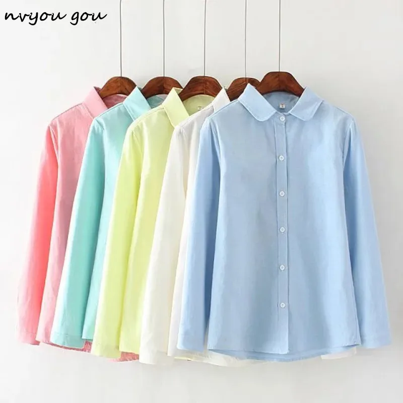 nvyou gou Autumn Blouses 2019 Female Long Sleeves Cotton Oxford White Blue Solid Button Down Shirts Elegant Office Women Shirts
nvyou gou Autumn Blouses 2019 Female Long Sleeves Cotton Oxford White Blue Solid Button Down Shirts Elegant Office Women Shirts