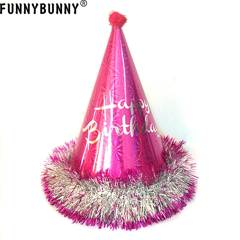 Праздничные шапки FUNNBUNNY с бахромой из фольги ассорти для первого дня рождения