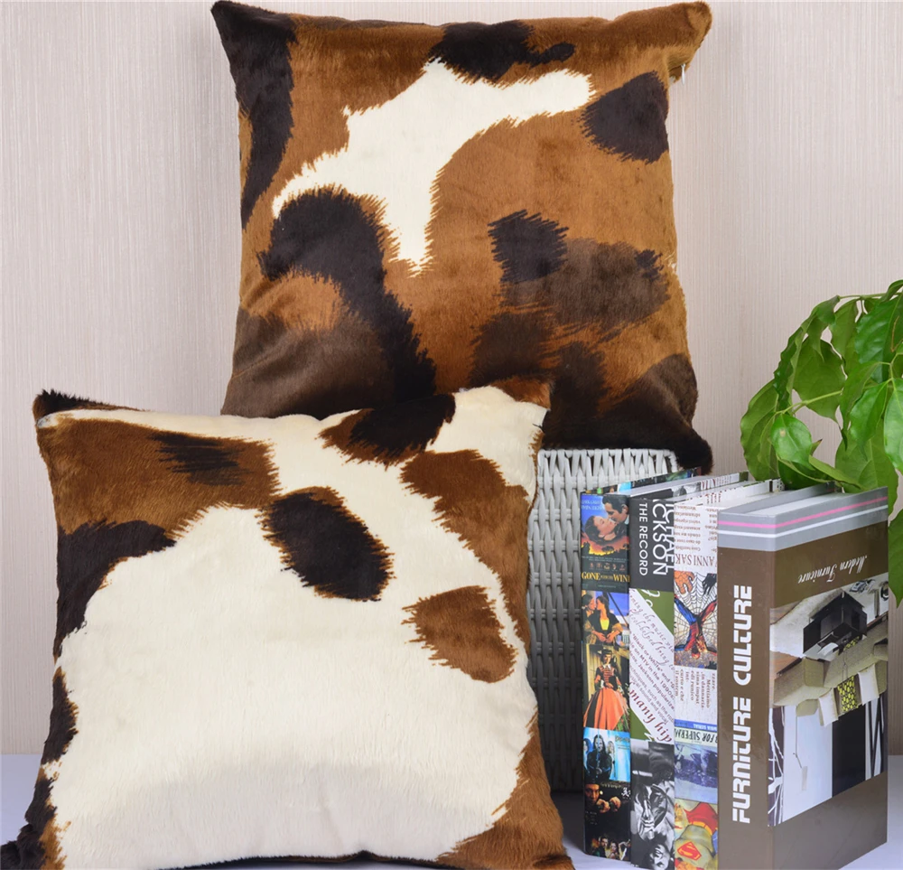 

PanlongHome Europe And United States Cowhide Pillowcase Dairy Cattle Imitation Fur Plush Bed Cushion Pillowcase