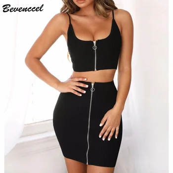 Bevenccel Sexy Summer Two Piece Sets Bandage Dress 2020 New Straps Sleeveless Front Zipper Bodycon Elegant Party Dress Vestidos
Bevenccel Sexy Summer Two Piece Sets Bandage Dress 2020 New Straps Sleeveless Front Zipper Bodycon Elegant Party Dress Vestidos