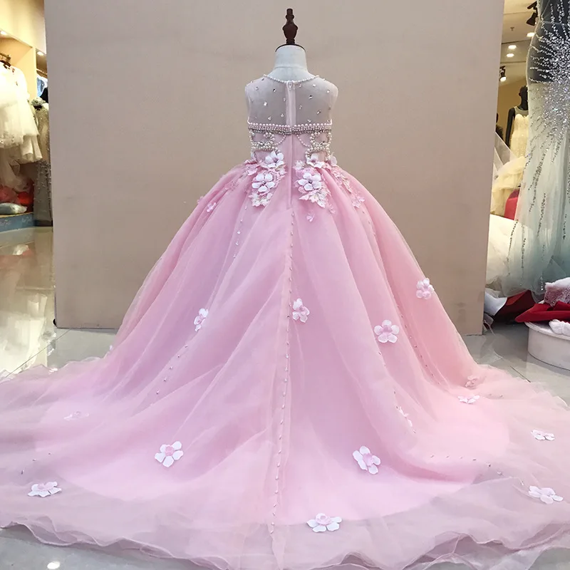Real Picture Princess Dress Ball Gown Beading Dress Kids Evening Gown Luxury Flower Girl Dresses for Wedding Long Trailing
Real Picture Princess Dress Ball Gown Beading Dress Kids Evening Gown Luxury Flower Girl Dresses for Wedding Long Trailing