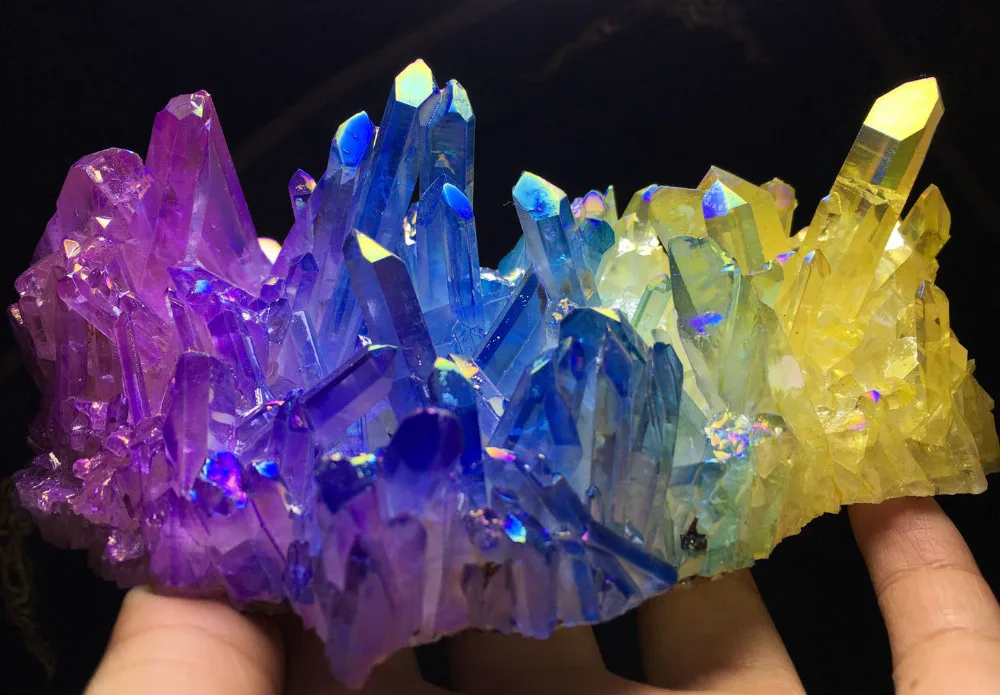 680g More Colour Aura Quartz Crystal Titanium Bismuth Silicon Cluster Rainbow wedding souvenirs
680g More Colour Aura Quartz Crystal Titanium Bismuth Silicon Cluster Rainbow wedding souvenirs