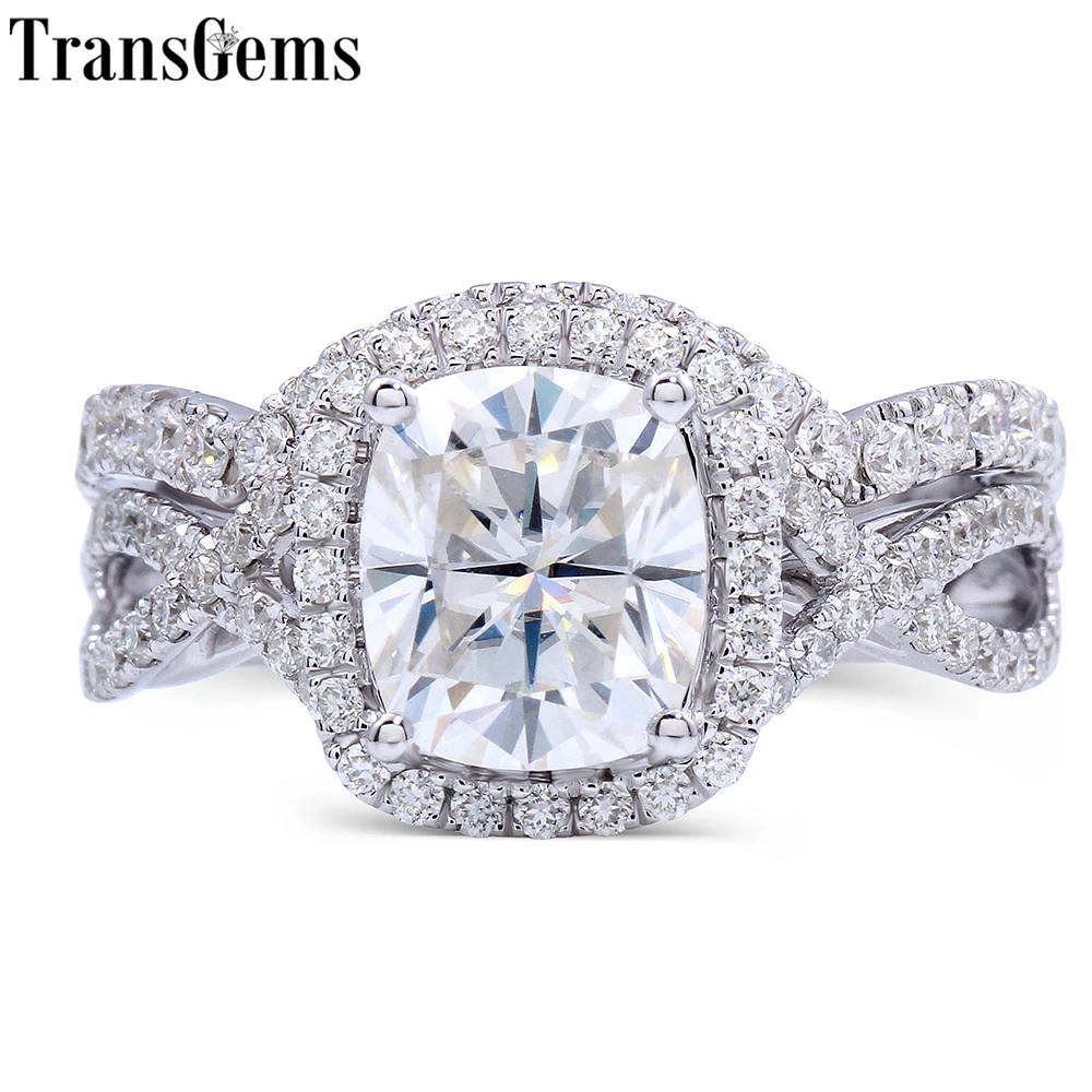 TransGems 2.6 Carat F Colorless Princess Cut Moissanite Engagement Ring Set Lab Diamond Accents Solid 14K White Women 2 Pieces
TransGems 2.6 Carat F Colorless Princess Cut Moissanite Engagement Ring Set Lab Diamond Accents Solid 14K White Women 2 Pieces