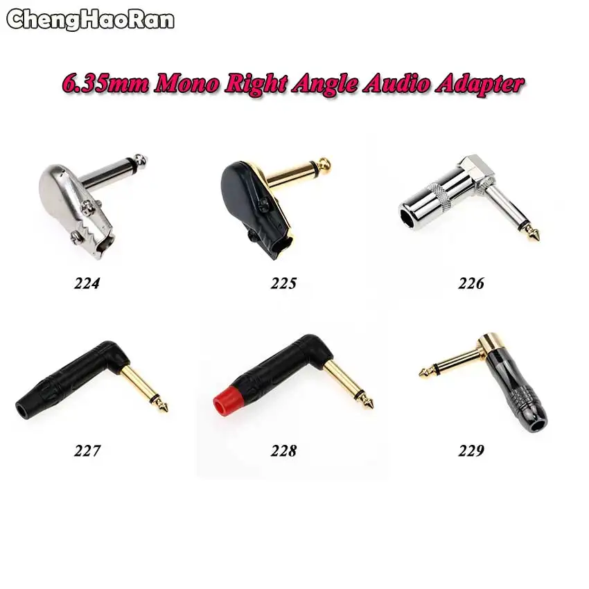ChengHaoRan Brass 6.35 mm 1/4 inch 2Pole Stereo Jack 90 Right Angle Male Plug Microphone Audio for Guitar Cable Solder Connector
ChengHaoRan Brass 6.35 mm 1/4 inch 2Pole Stereo Jack 90 Right Angle Male Plug Microphone Audio for Guitar Cable Solder Connector