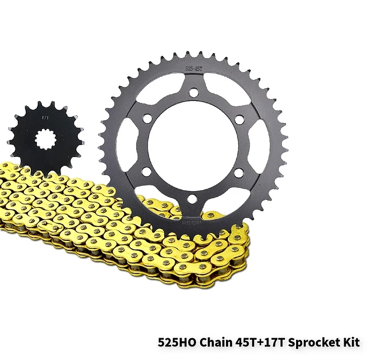 525 17T 45T 48T Motorcycle Chain and Front Rear Sprocket Set for Suzuki
