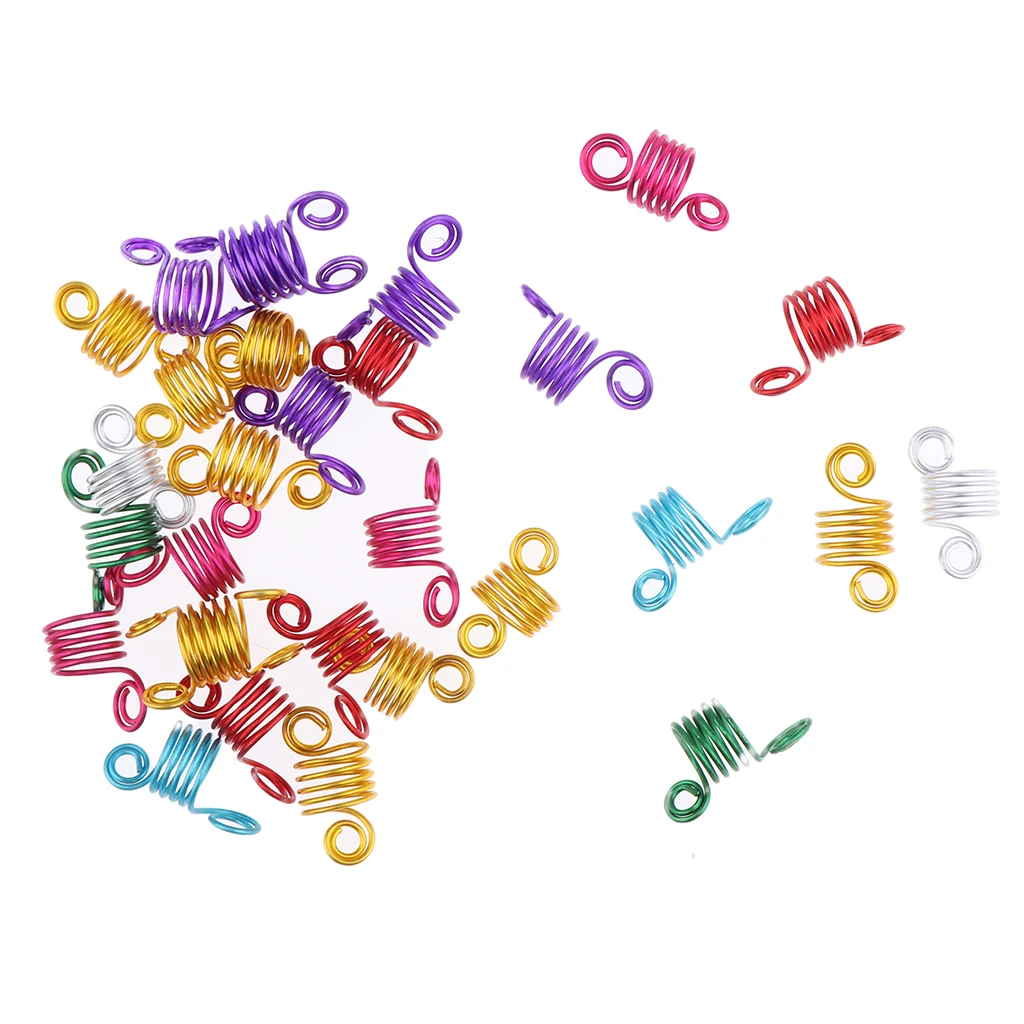 30Pcs Hair Coil Dreadlocks Twisted Braid Wig Pendants Spring Jewelry Rings 6 Colors 30Pcs Hair Coil Dreadlocks Twisted Braid Wig Pendants Spring Jewelry Rings 6 Colors