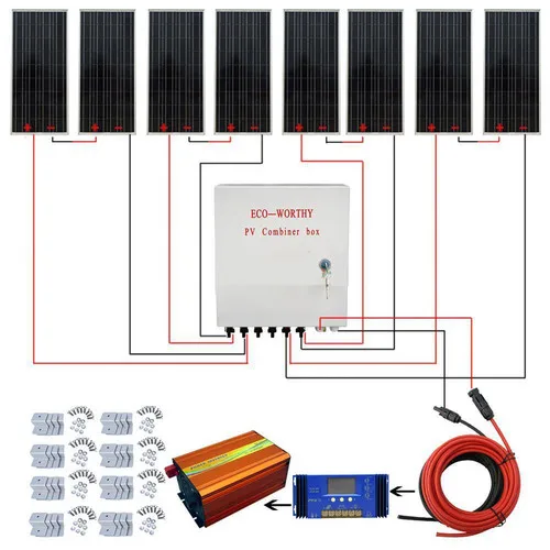 ECO 800W 8x100W Solar Panel with 60A Controller & 6 String PV Combiner Box Home solar energy system solar cell solar panel
ECO 800W 8x100W Solar Panel with 60A Controller & 6 String PV Combiner Box Home solar energy system solar cell solar panel