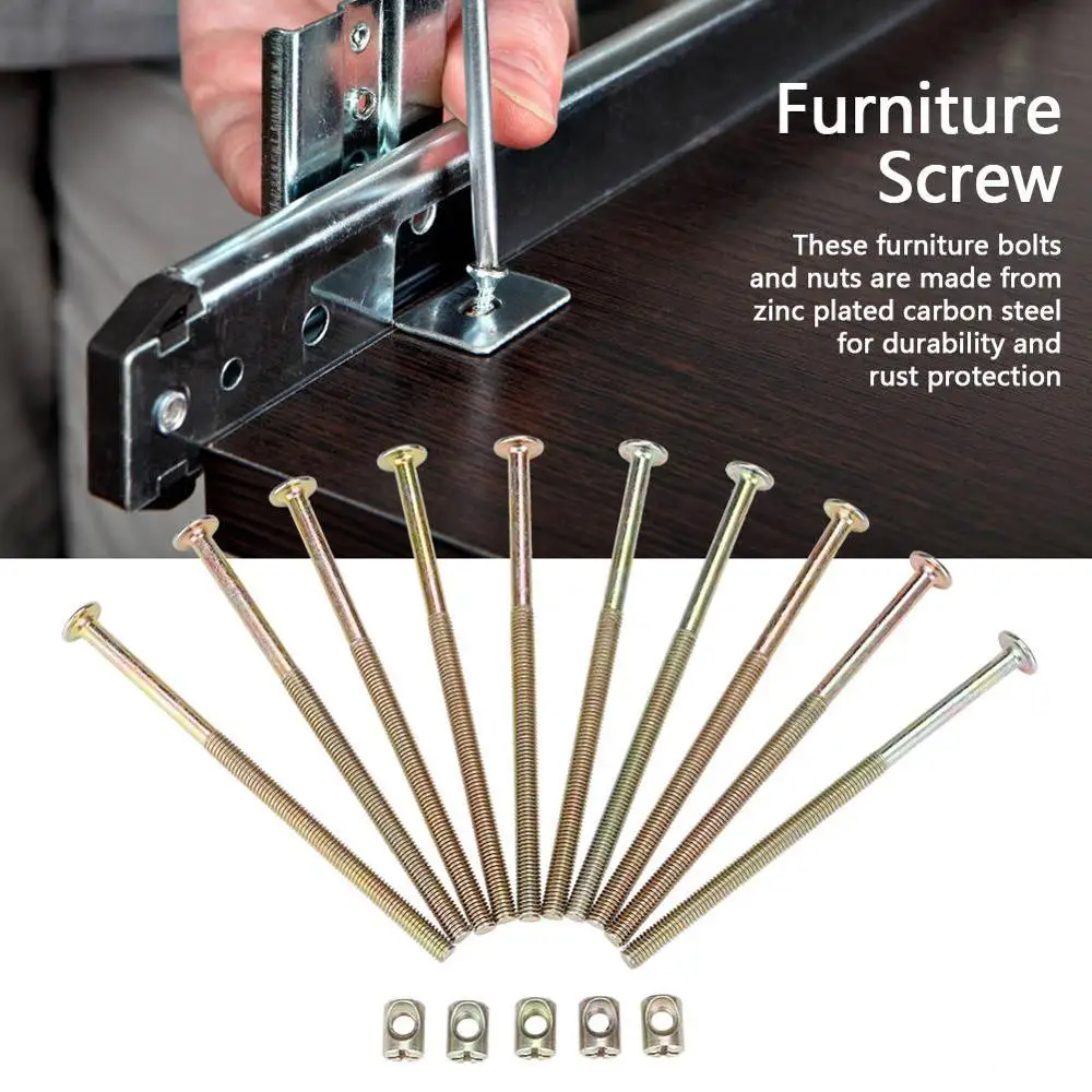 10Pcs M6 Carbon Steel Furniture Screws 120mm Furniture Bolts With 6mm Barrel Nuts Connector Fastener tornillo bouten Hot Sale
10Pcs M6 Carbon Steel Furniture Screws 120mm Furniture Bolts With 6mm Barrel Nuts Connector Fastener tornillo bouten Hot Sale